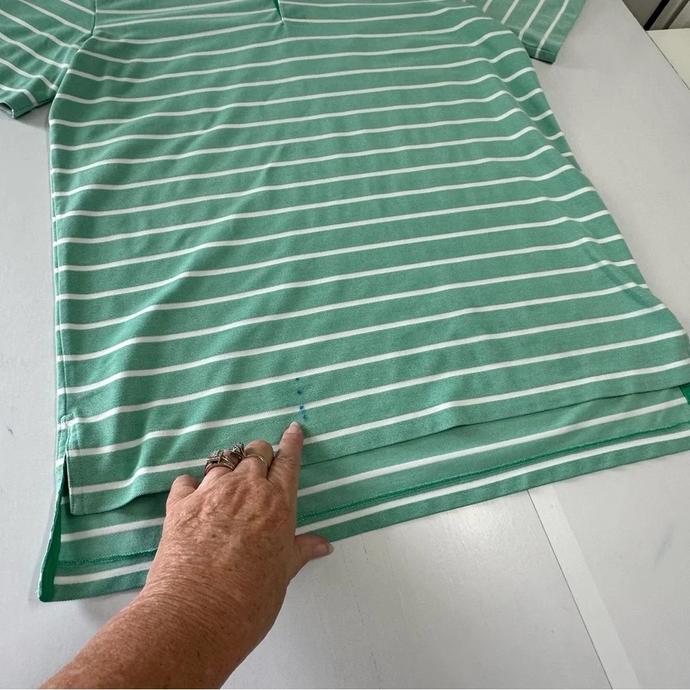Polo golf performance Ralph‎ Lauren men’s M polo shirt green with white stripes